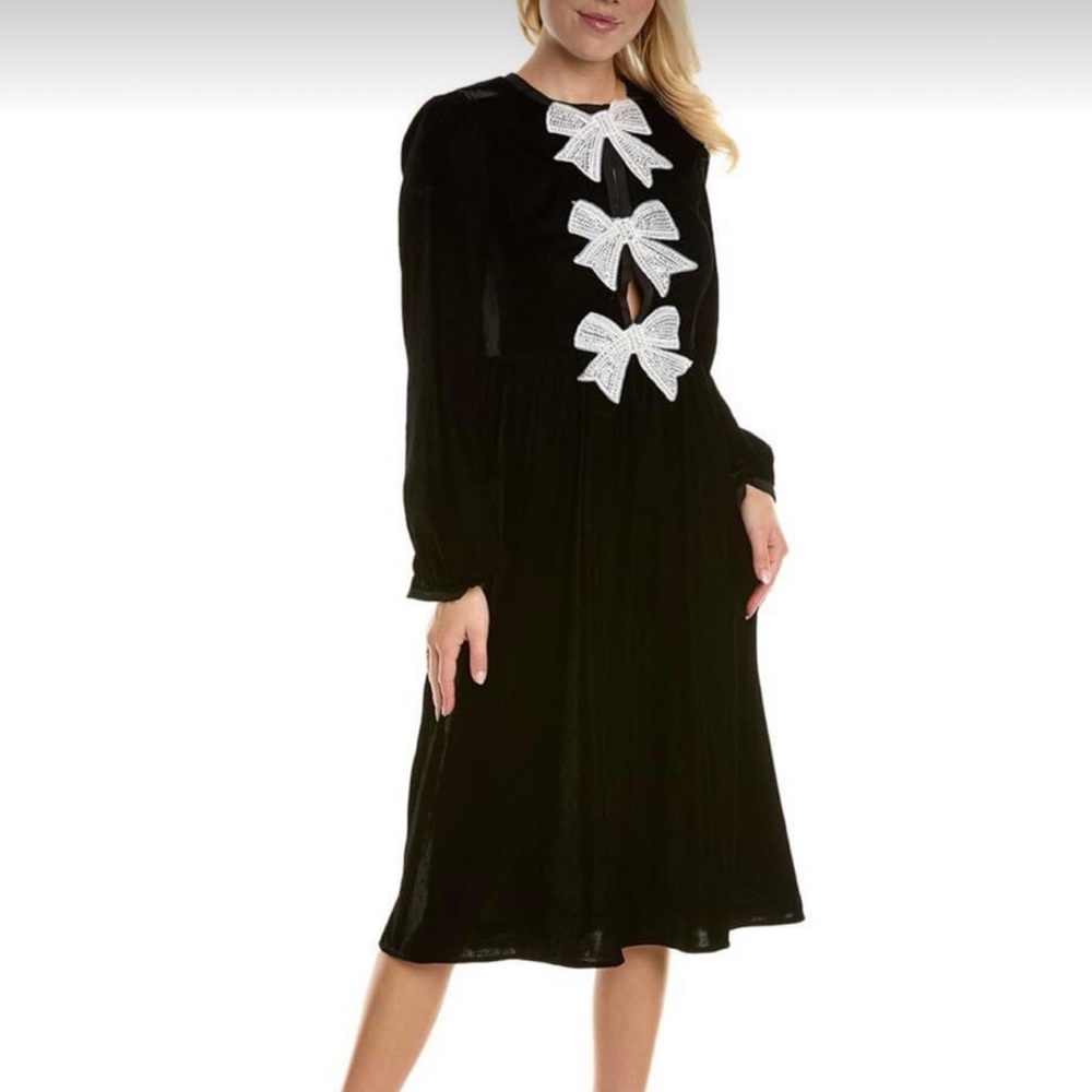 O.P.T.  Velvet bow dress